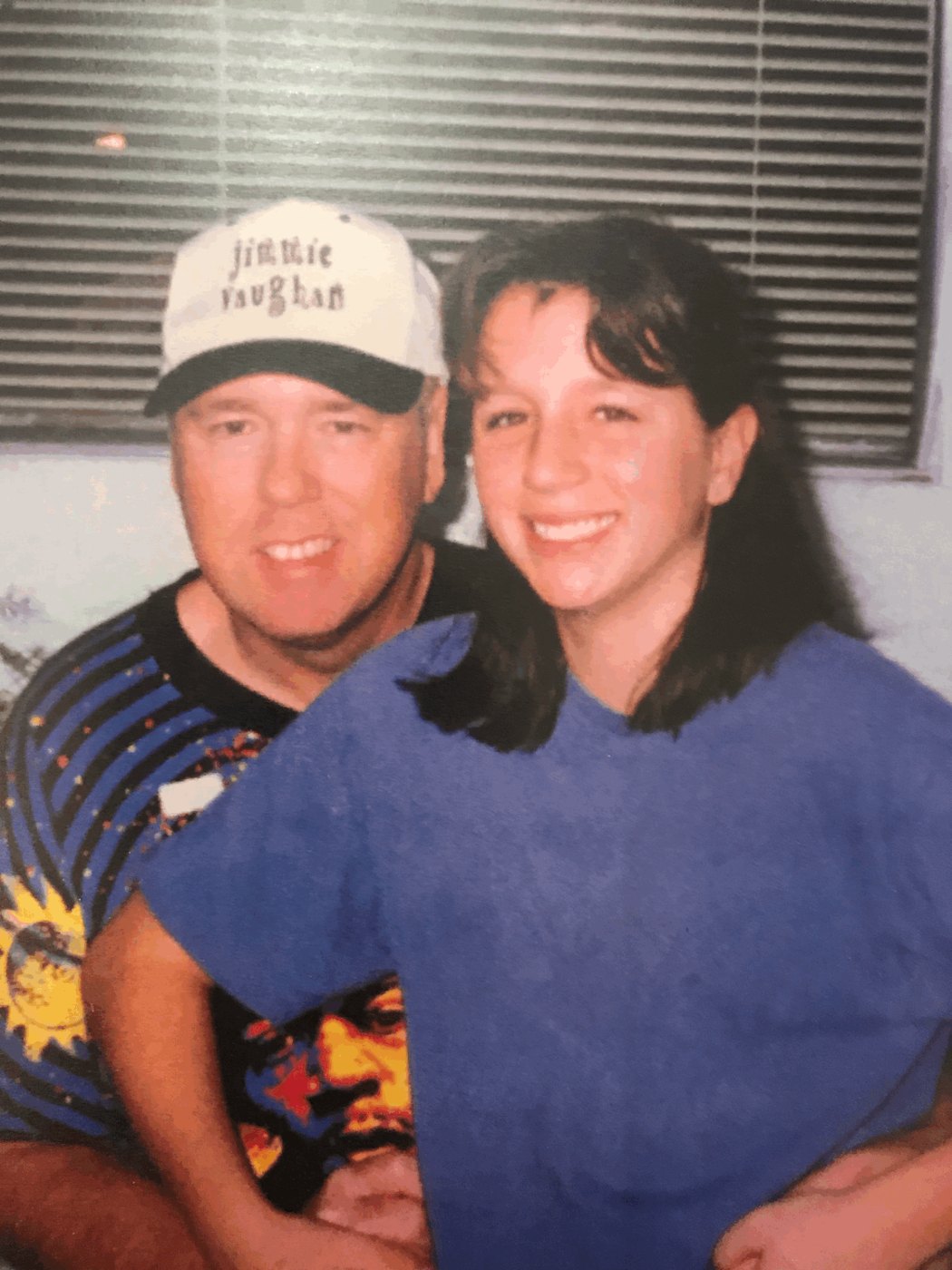 Lindsay at twelve with her father, the last photo taken together